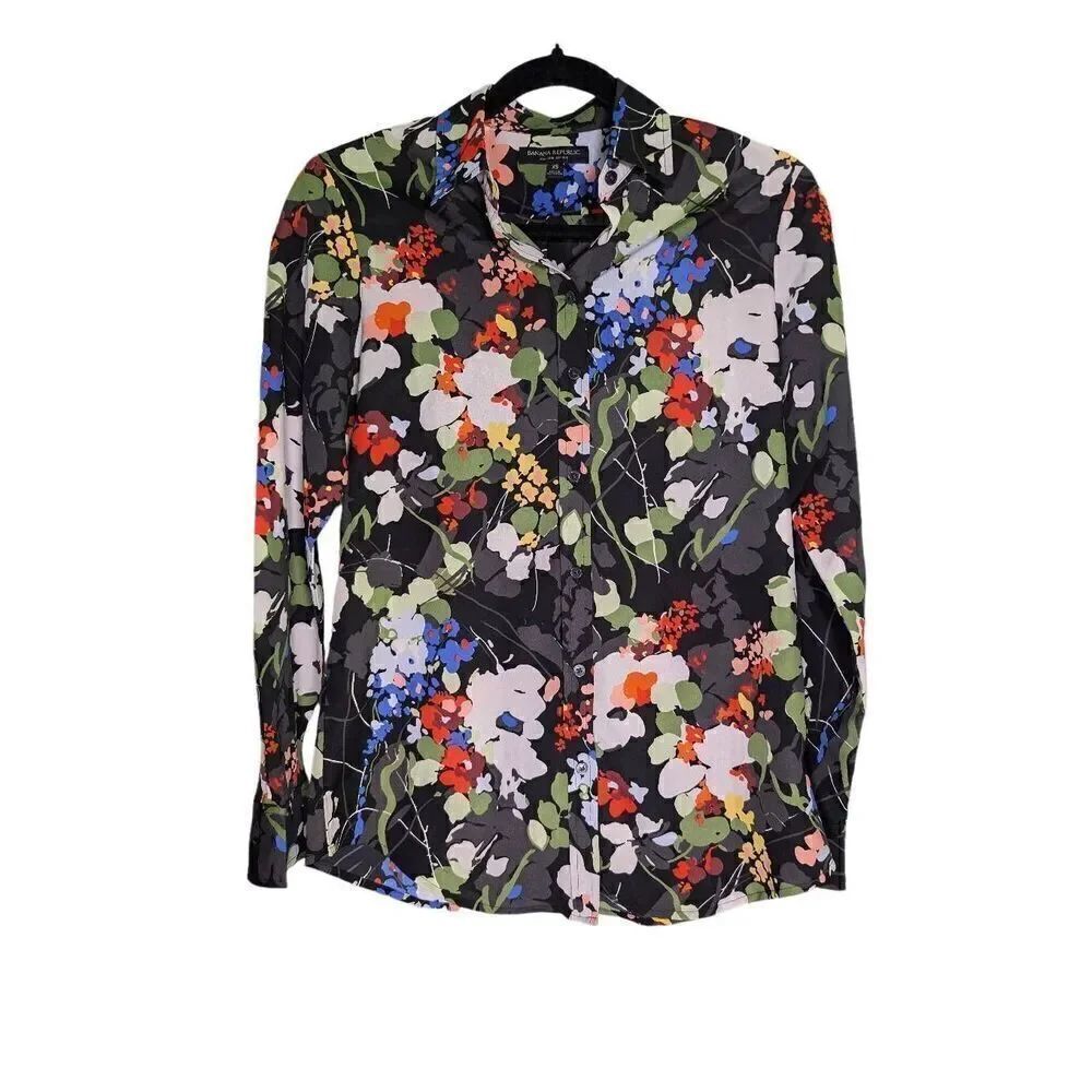 Banana Republic Blouse Floral Dillions Shirt Women's XS